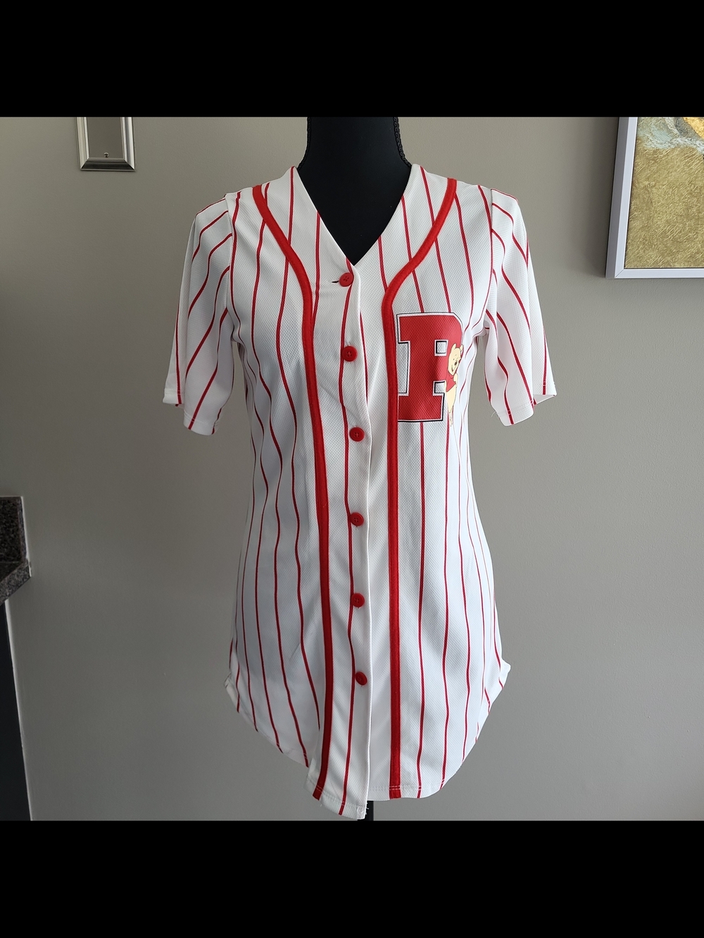 Disney Winnie the Pooh Baseball Jersey Womens XS Eeyore Piglet Button Front